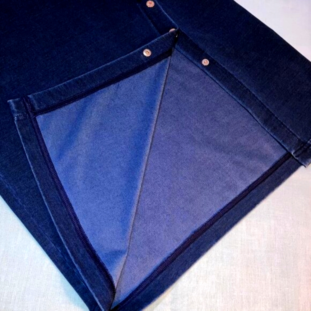 NWOT WHBM DENIM SLEEVELESS MIDI with SIDE SNAP KICK PLEAT SIZE XSP - Picture 9 of 14